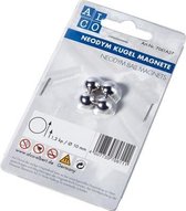 Neodym magneet Alco 10mm ron - blister 4st 10mm zilver 1,5kg