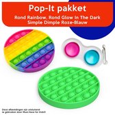 Must-Have for Kids® | Fidget Toys Pakket "2x Pop it + Simple Dimple" - Figet Toys Pakket - Pop It - Fidget Toys Set - Regenboog - Rond - Glow In The Dark - Simple Dimple Pakket - Pop It - Fid