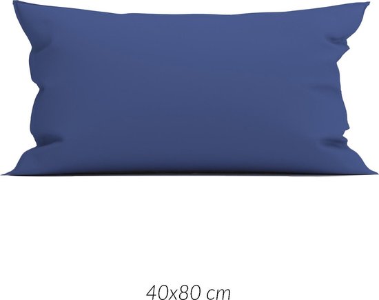 2x housses de coussin en Katoen / satin de Premium supérieure bleu marine | 40 x 80 | Subtil brillant | Doux et luxueux