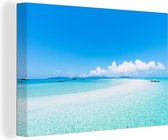 Canvas Schilderij Tropisch blauw water bij de Yayeama eilanden in Okinawa - 60x40 cm - Wanddecoratie
