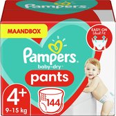 Pampers Baby-Dry Pants Luierbroekjes - Maat 4+ (9-15 kg) - 144 stuks - Maandbox