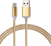 Lightning compatible naar USB kabel nylon rugged 1.5 meter - goud