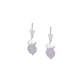 Oorbellen lila | bloem | 925 sterling silver | zilver | natuursteen | agaat