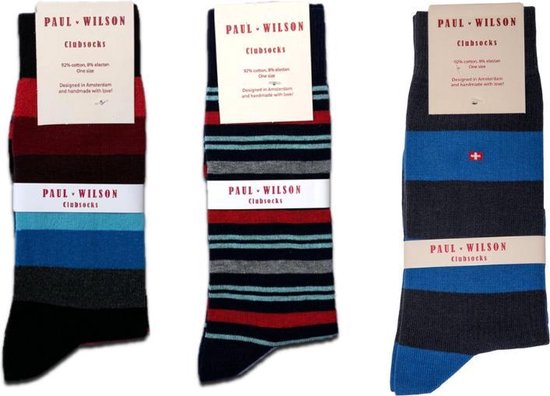 Gestreepte herensokken - 3 paar - vrolijke gekleurde sokken - katoenen sokken