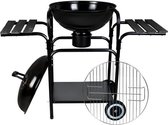 Barbecue EASTWALL Charcoal Grill - BBQ avec table d'appoint - Barbecue à charbon mobile - Ø 46,5 cm - Inox - Noir