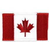 Canadese Maple Leaf Vlag Strijk Embleem Patch 6.5 cm / 4 cm / Rood Wit