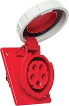 "Mete - CEE female - inbouw - schuin - 5 polig 6H 16A IP67 - waterdicht - kracht - rood -  stekker 380-415VAC "