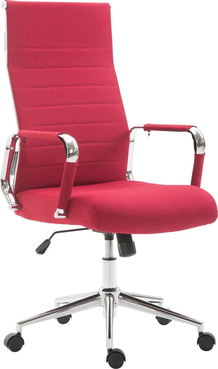 Bureaustoel - Bureaustoelen voor volwassenen - Design - Gewatteerd - Stof - Rood - 58x66x115 cm