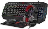 HAVIT Gaming Toetsenbord Muis en Hoofdtelefoon - Keyboard Mouse Headset - Muismat PC - Mechanisch - RGB LED - Zwart