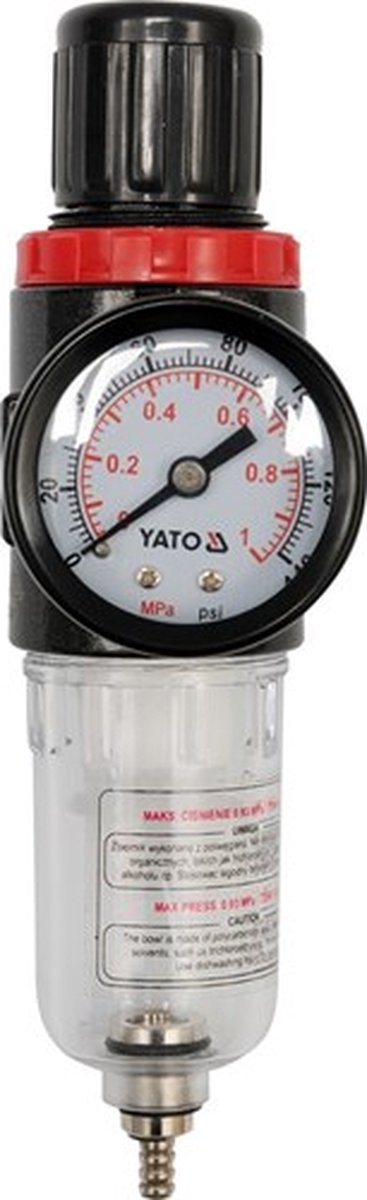 Drukregelaar met Vochtafscheider & Manometer 1/4" – Pneumatische Filter / Drukregelaar voor Compressor