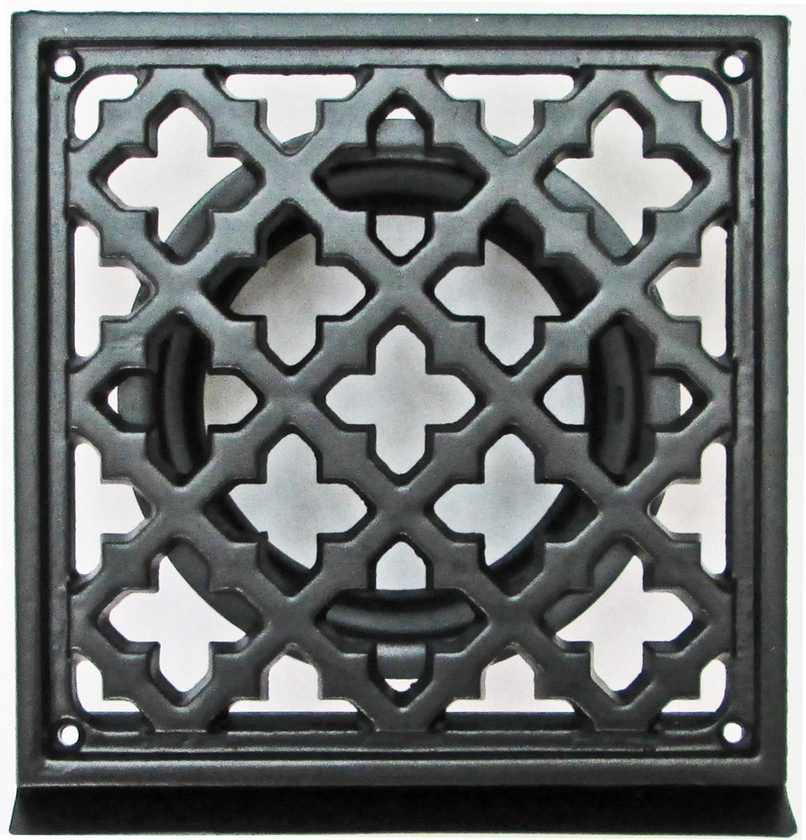 Paneir Airdesigns - Retro rustiek vierkant luchtrooster Ø 150 mm - zwart - aluminium