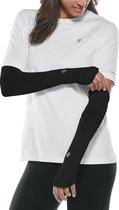 Coolibar - UV-werende Sport mouwen voor dames - Backspin Performance - Zwart - maat S/M