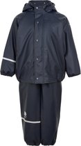 CeLaVi - Regenset met fleece voor kinderen - boord of elastische taille - Donkerblauw - maat 80 (80-86cm)