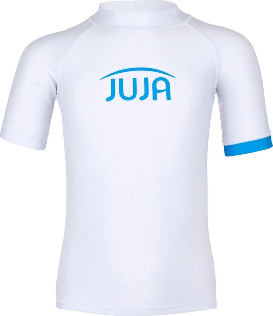 JUJA - UV Zwemshirt voor kinderen - korte mouwen - Solid - Wit - maat 158-164cm (13-14 jaar) - UPF50+ - Gemaakt van gerecyclede PET-flessen - UV werende kleding - Duurzame keuze - Geweldige pasvorm