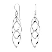 Joy|S - Zilveren twisted fantasie oorbellen - sterling zilver 925 oorhangers t27