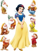 Disney muursticker Sneeuwwitje blauw, geel en bruin - 600127 - 42,5 x 65 cm