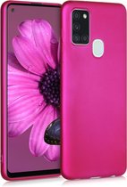 kwmobile telefoonhoesje voor Samsung Galaxy A21s - Hoesje voor smartphone - Back cover in metallic roze