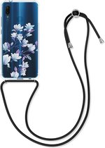 kwmobile telefoonhoesje voor Huawei P20 Lite - Hoesje met koord in blauw / paars / transparant - Back cover voor smartphone