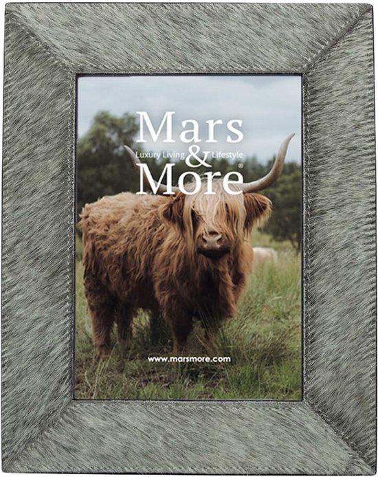 Mars & More Fotokader Koeienleer Grijs - 13x18cm