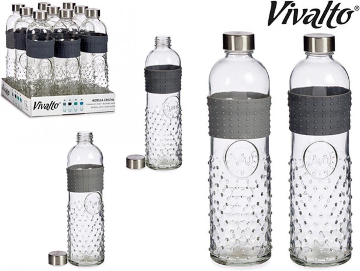 Glazen fles - Glazen flessen - Fles - Siliconen glazen fles - Hervulbare  fles - Bidon... | bol.com