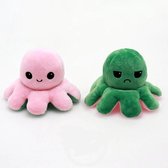 Octopus knuffel - Omkeerbaar Mood Knuffel - Mood Octopus - Zachte knuffel - Pluche - TikTok - Kleur : Roze/Groen