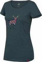 Hannah T-shirt Silena Dames Katoen Donkergroen Maat 36