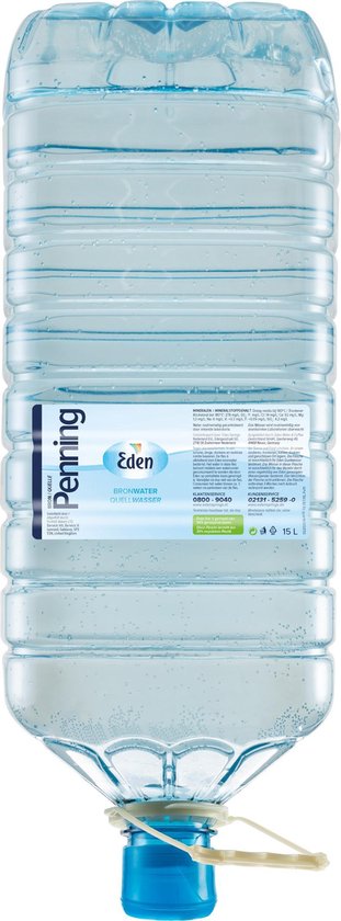 Bronwater Eden in 15 Liter Fles - Set van 5 flessen - PET fles - |
