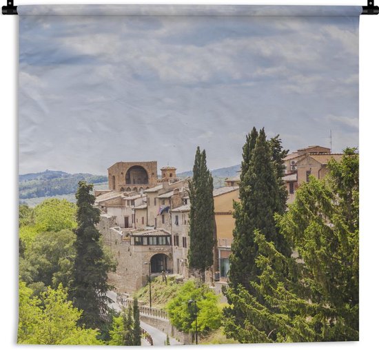 Tapisserie San Gimignano - La cité médiévale fortifiée de San Gimignano la région toscane en Italie Tapisserie en coton 180x180 cm - Tapisserie avec photo