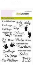 CraftEmotions stempel A6 - tekst Duits Baby