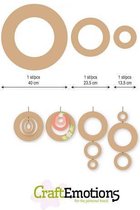 CraftEmotions MDF 3 ringen 40 - 23.5 - 13.5 centimeter x 6mm