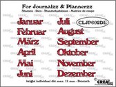 Crealies For journalzz & plannerzz snijmal - Maanden DE