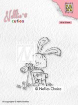 NCCS003 Stempel Nellie Snellen - Nellie's Cuties - Clearstamp - konijn of haas de fotograaf- camera fototoestel
