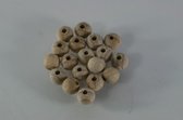 Perles en bois de hêtre [boules] avec trou - naturel - 8mm - 250 pièces