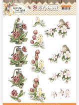 Red Flowers Spring Delight 3D-Push-Out Sheet by Precious Marieke