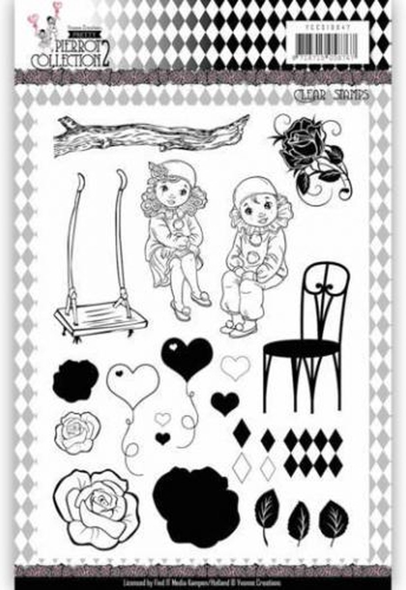 Yvonne Creations - Clearstamp - Pretty Pierrot 2 - YCCS10047