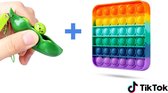 Pop it - Fidget Toy - Vierkant Regenboog - Pea Popper - Combi Deal