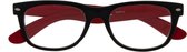 Icon Eyewear NCR013 leesbril +3.50 WF frame zwart met rood - rechthoekig