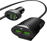 Durata - Car Charger met 4 USB ports (5.1A Smart Auto I.D Chip)