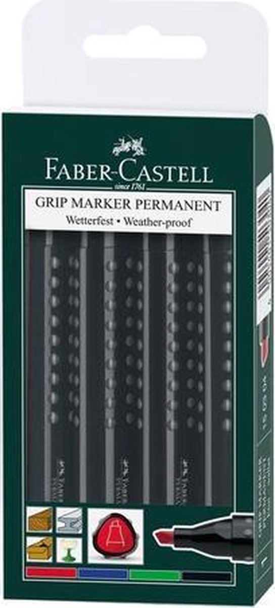 Marker FC Grip permanent - beitelpunt etui a 4st.