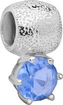 Quiges - 925 - Zilveren - Bedels -Sterling zilver - Beads - Blauwe Zirkonia Hanger Kraal Charm - Geschikt – voor - alle bekende merken - Armband Z408