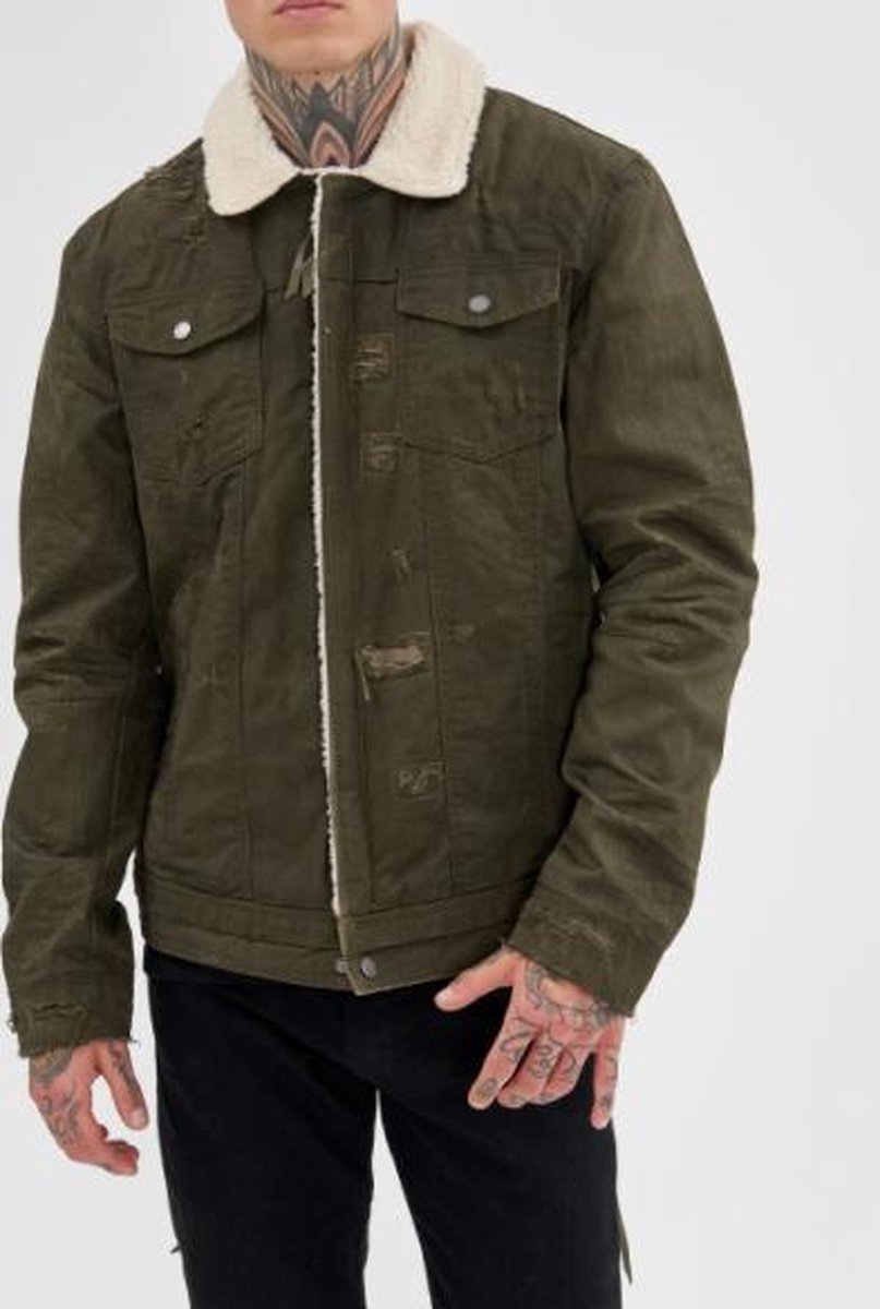 BE EDGY Men’s Cross Winterjas Spijkerjack Gevoerd Creme