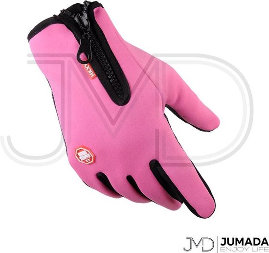 Thermische Touchscreen Handschoenen - Sporthandschoenen - Winddicht - Waterdicht - Fleece - Roze - Maat L