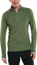 Coolibar - UV Zwemshirt met halve rits voor heren - Ultimate - Olijfgroen - maat L