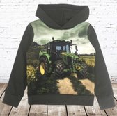 Groene Hoodie met groene trekker 693