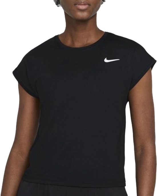 Nike Sportswear dames sportshirt zwart van tennis shirts