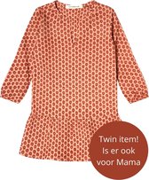 Tuniek Jurkje Broderie - Roest Bruin - Geborduurd Bloemen - Twinning Item