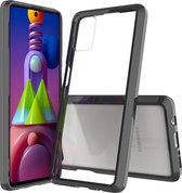 Samsung Galaxy M51 Hoesje - Mobigear - Crystal Serie - Hard Kunststof Backcover - Transparant / Zwart - Hoesje Geschikt Voor Samsung Galaxy M51
