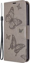 Huawei Y6p Hoesje - Mobigear - Butterfly Serie - Kunstlederen Bookcase - Grijs - Hoesje Geschikt Voor Huawei Y6p