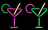 J-Line Neonled Lamp Cocktail Plastiek Wit/Roze/Groen Assortiment Van 2