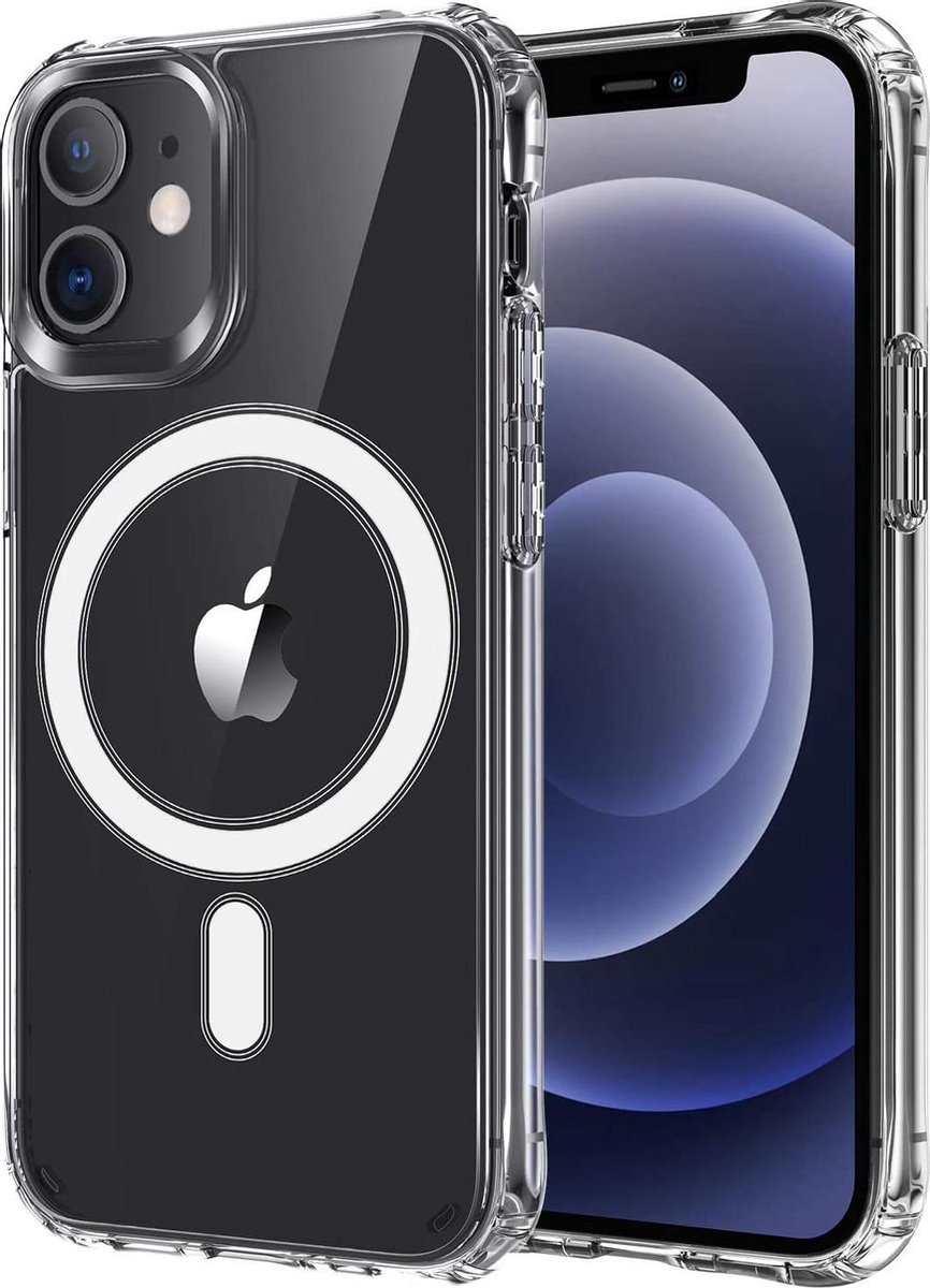 iPhone 12 Pro Max Hoesje - Magnetisch - Transparant - Geschikt voor Magneetfunctie van iPhone 12 & 13